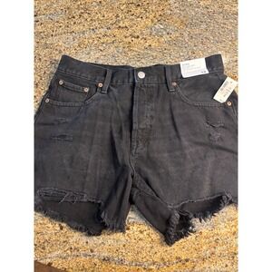 NWT Aeropostale Women's 90s High Rise Cutoff Denim Shorts Sz 12 Dark Wash Fringe